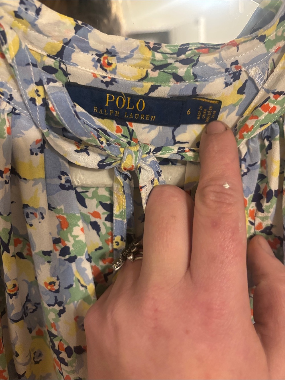 Polo by Ralph Lauren Light Blue Floral Long Sleeve Maxi Dress - Picture 2 of 5